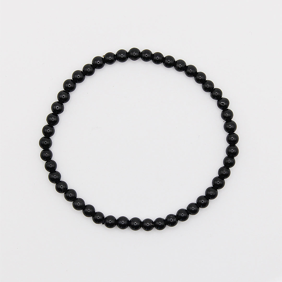 Bracciale in tormalina nera / pietre Ø 4 mm