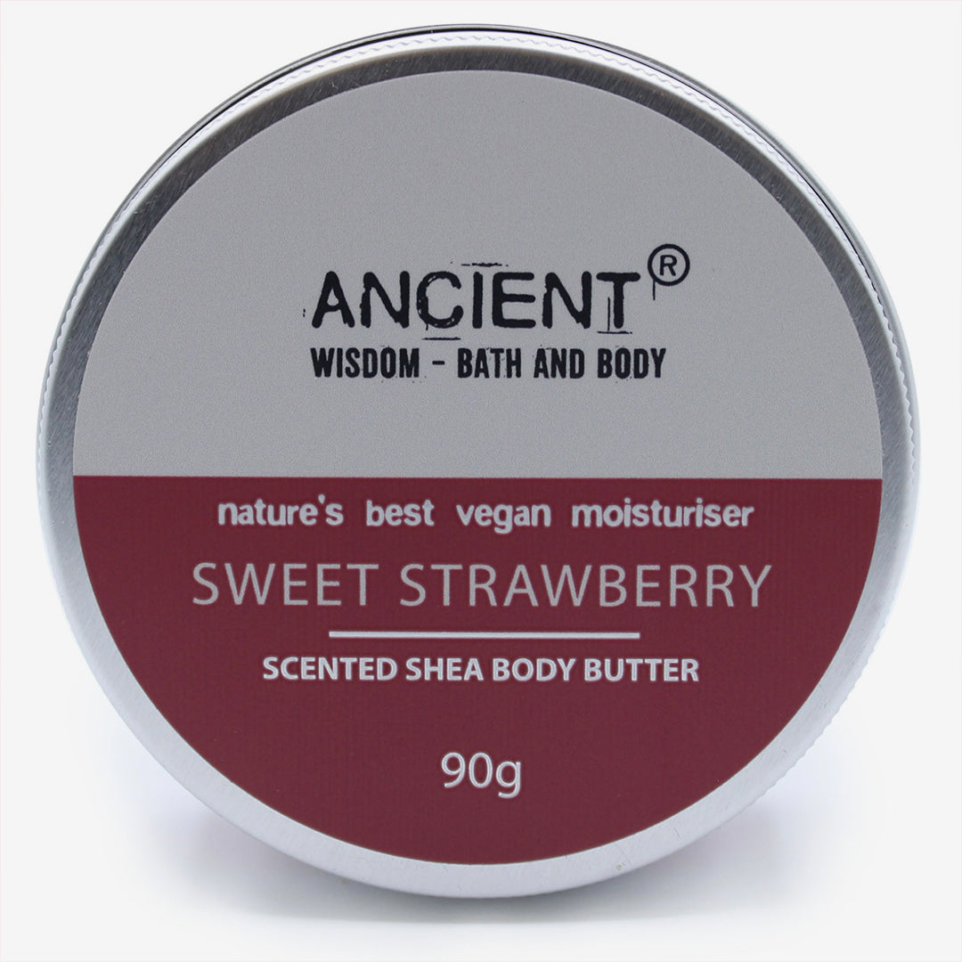 Burro corpo karitè vegano / fragola / 90 gr