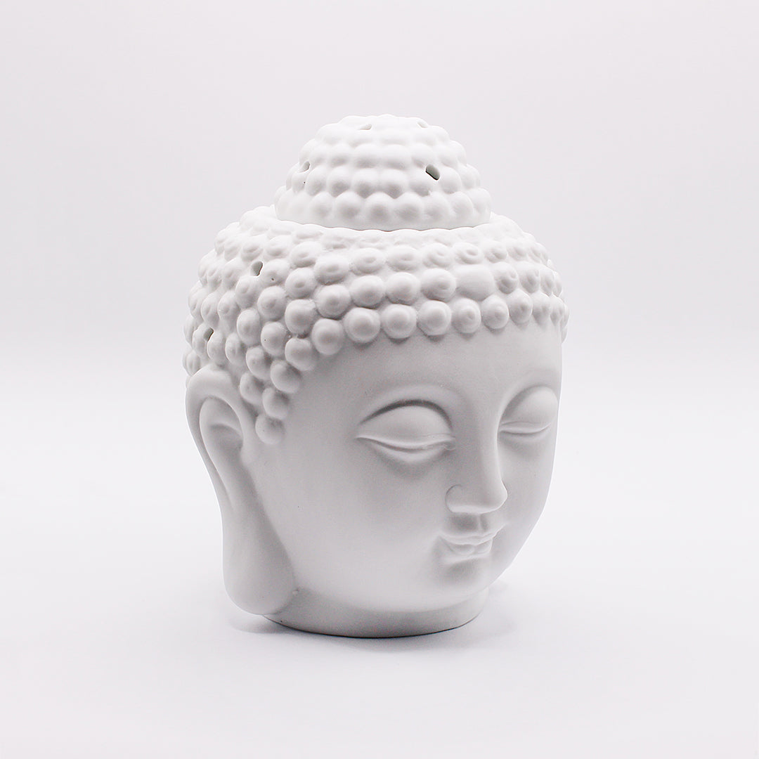 Diffusore per aromi in ceramica / Buddha bianco / 14 cm