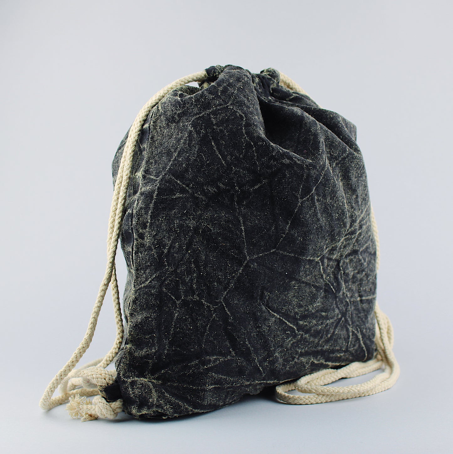 Zaino sacca in cotone stonewashed / grigio antracite