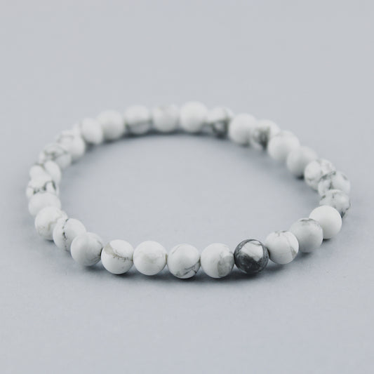 Bracciale in howlite / pietre Ø 6 mm