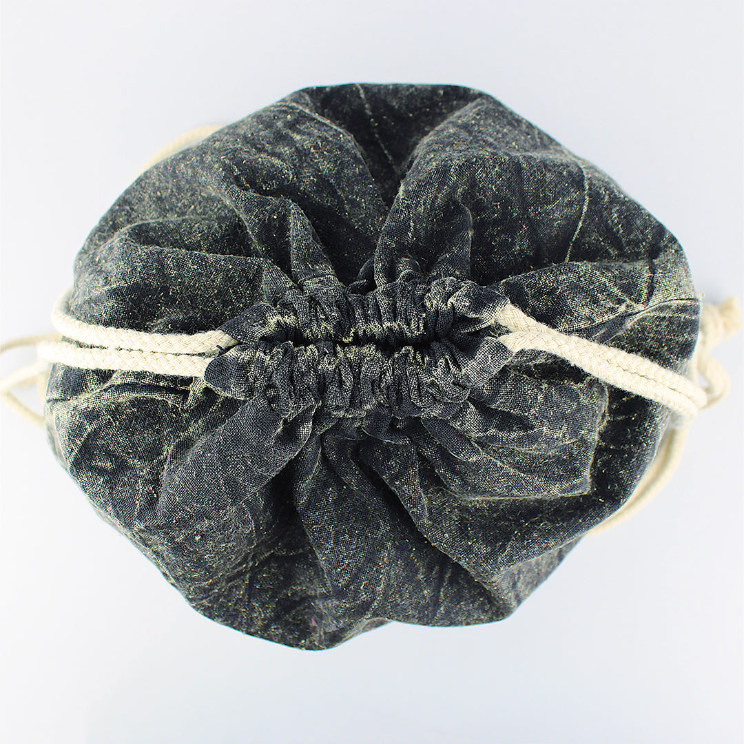 Zaino sacca in cotone stonewashed / grigio antracite