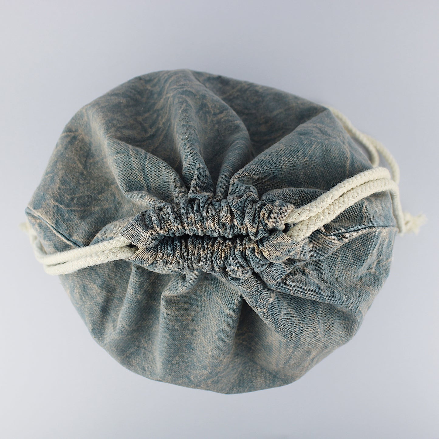 Zaino sacca in cotone stonewashed / grigio azzurro