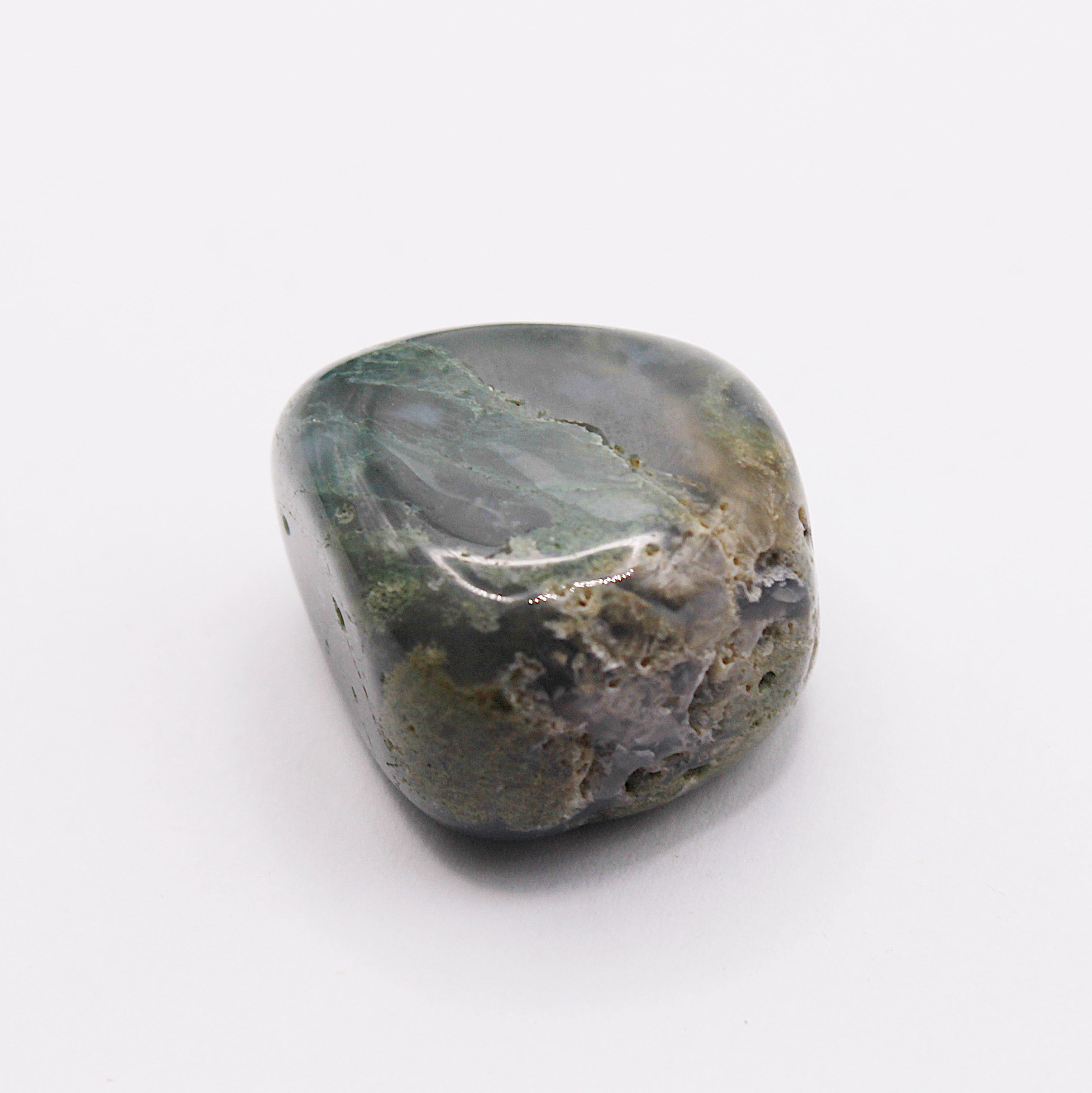 Moss agate bracelet / stones Ø 6 mm