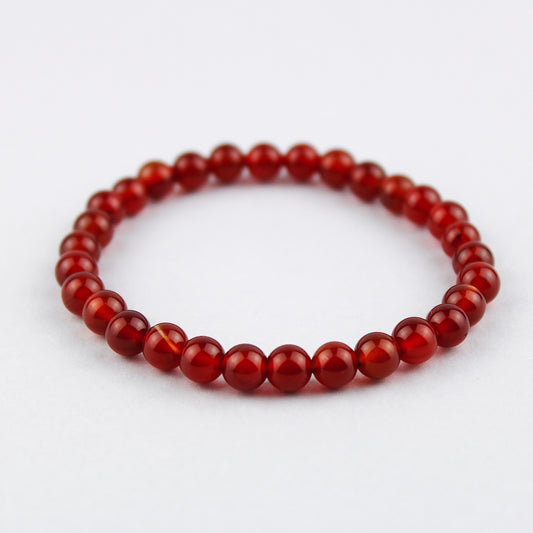 Bracciale in corniola rossa / pietre Ø 6 mm