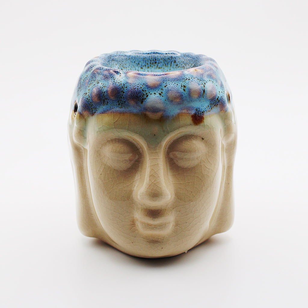 Diffusore per aromi in ceramica / Buddha avorio e menta / 9 cm