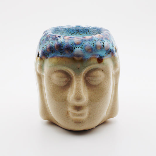 Diffusore per aromi in ceramica / Buddha avorio e menta / 9 cm