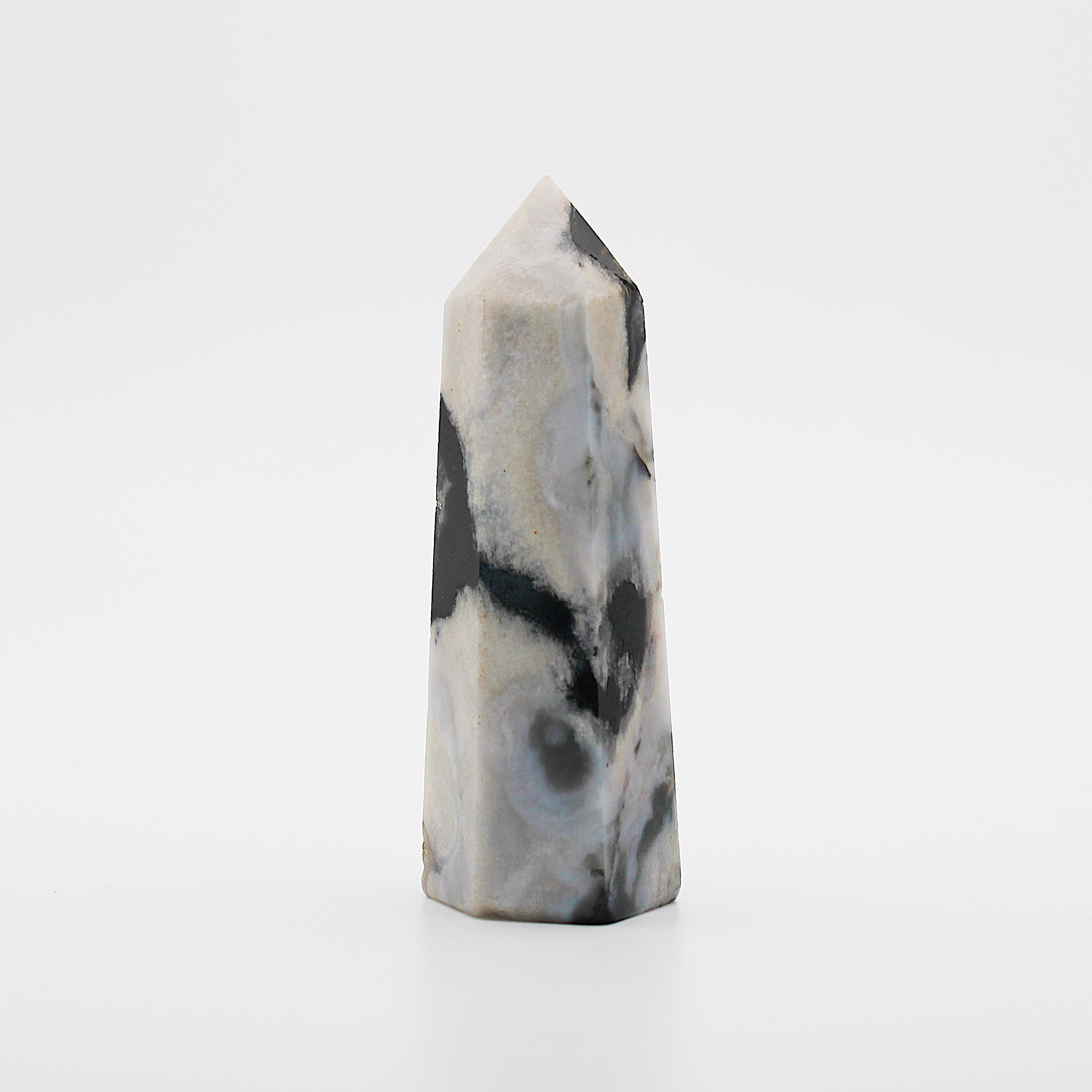 Torre in labradorite bianca / 70 mm
