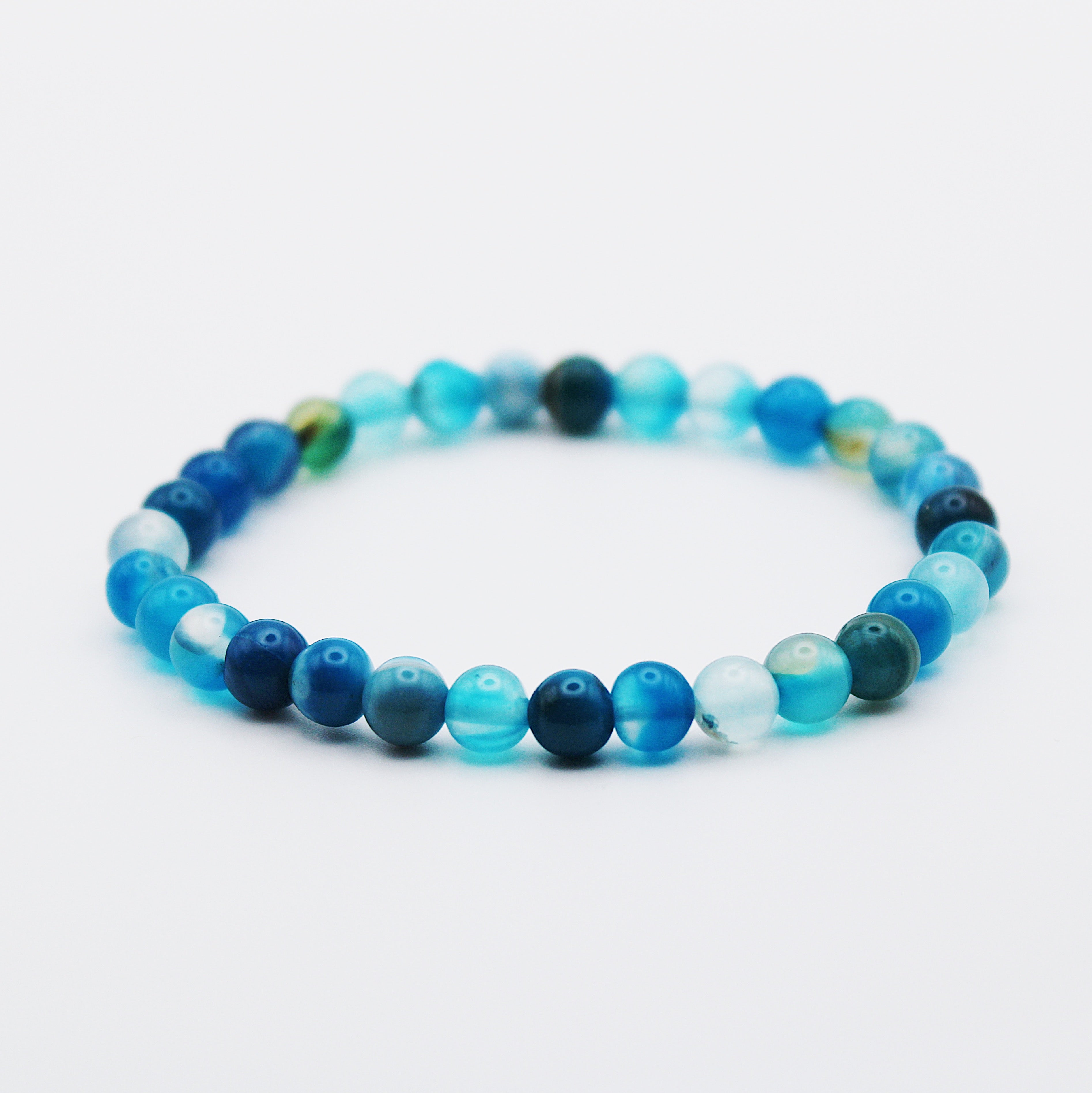 Bracciale in agata blu / pietre Ø 6 mm