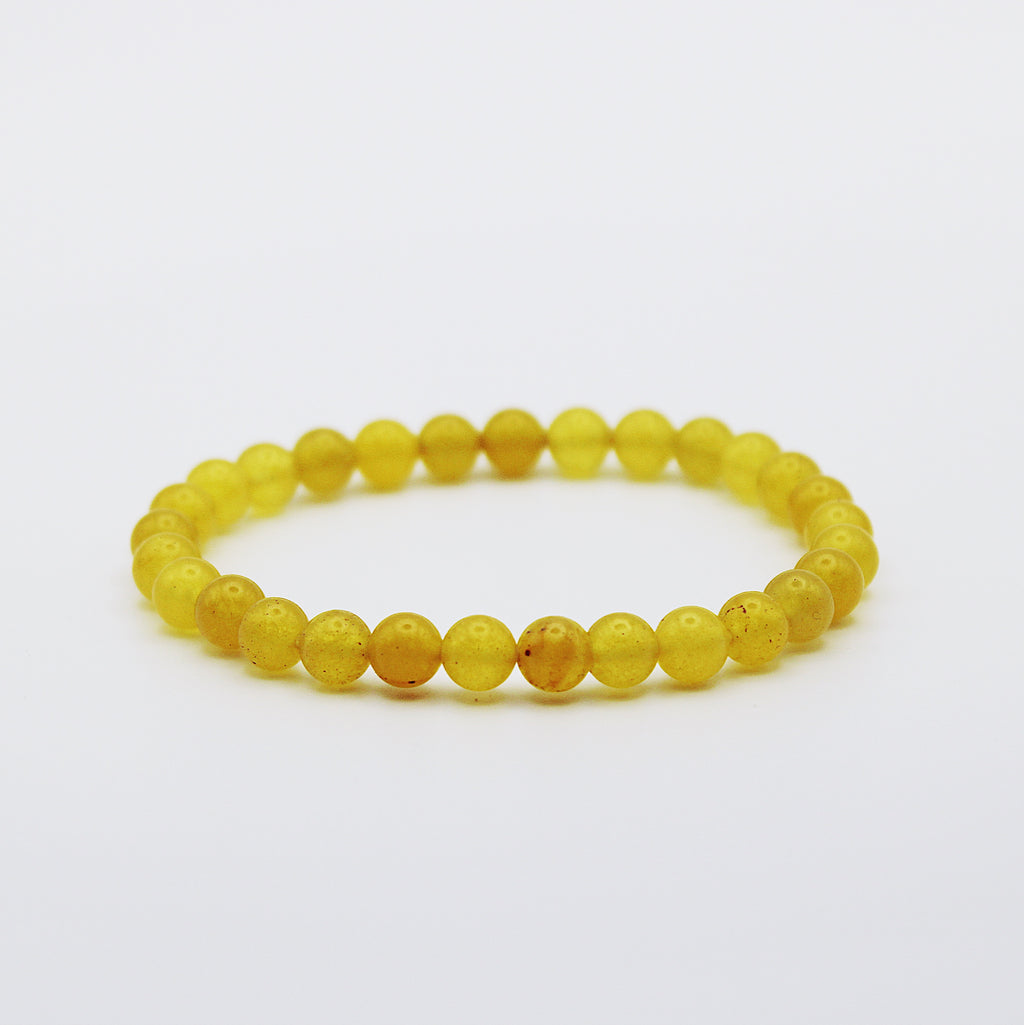 Bracciale in giada gialla / pietre Ø 6 mm
