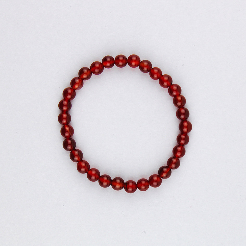 Bracciale in corniola rossa / pietre Ø 6 mm