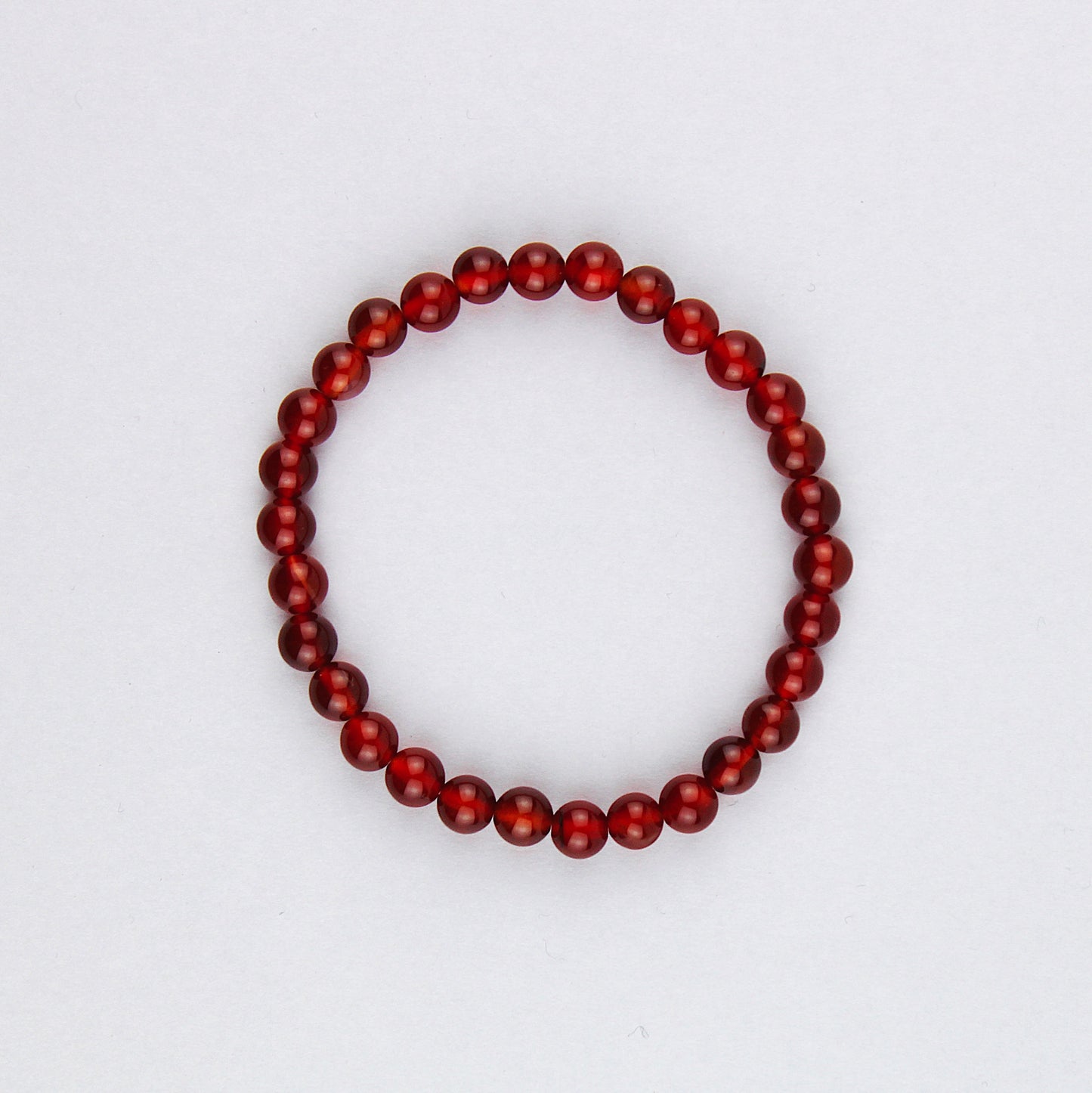 Bracciale in corniola rossa / pietre Ø 6 mm