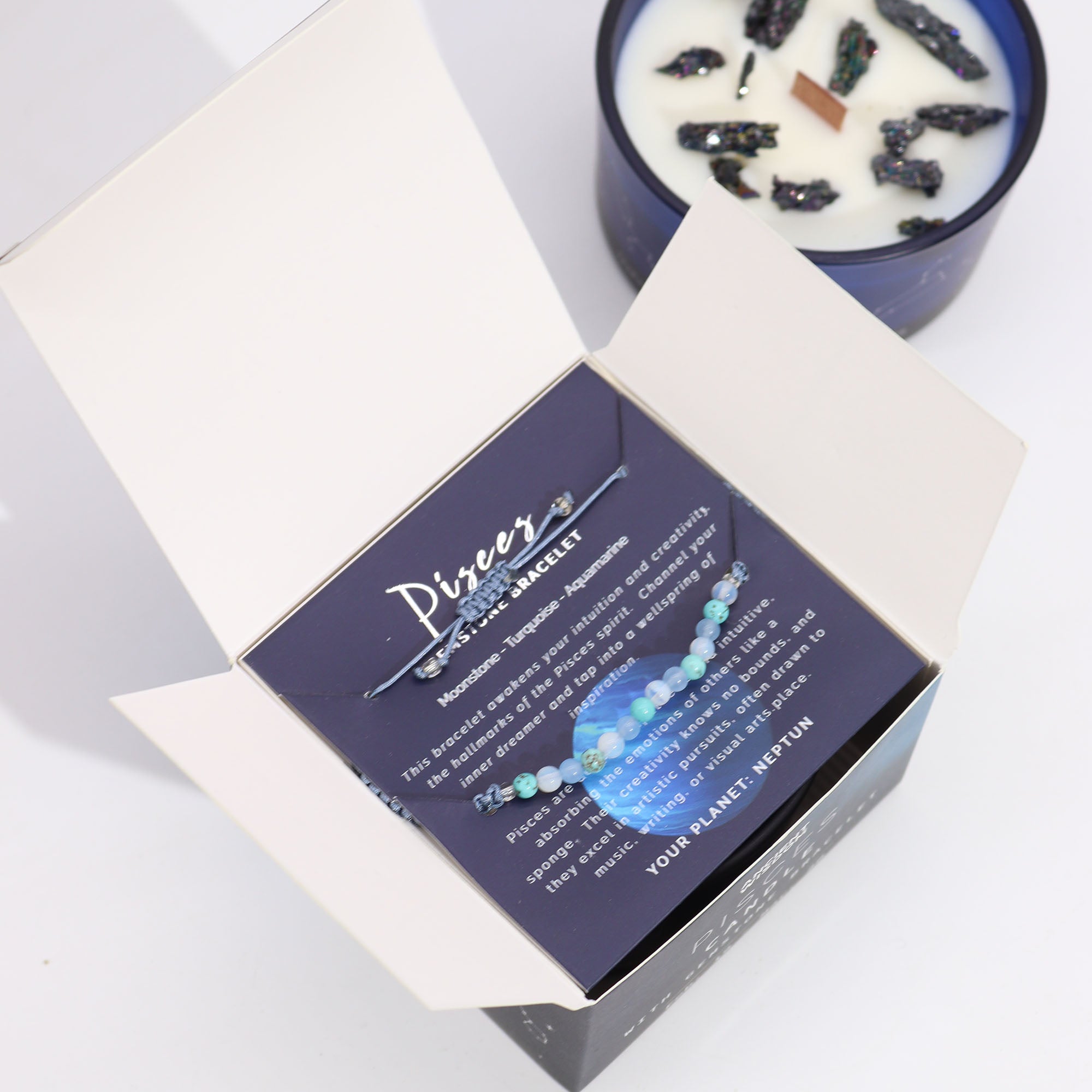 Candela dello zodiaco con braccialetto / Pesci