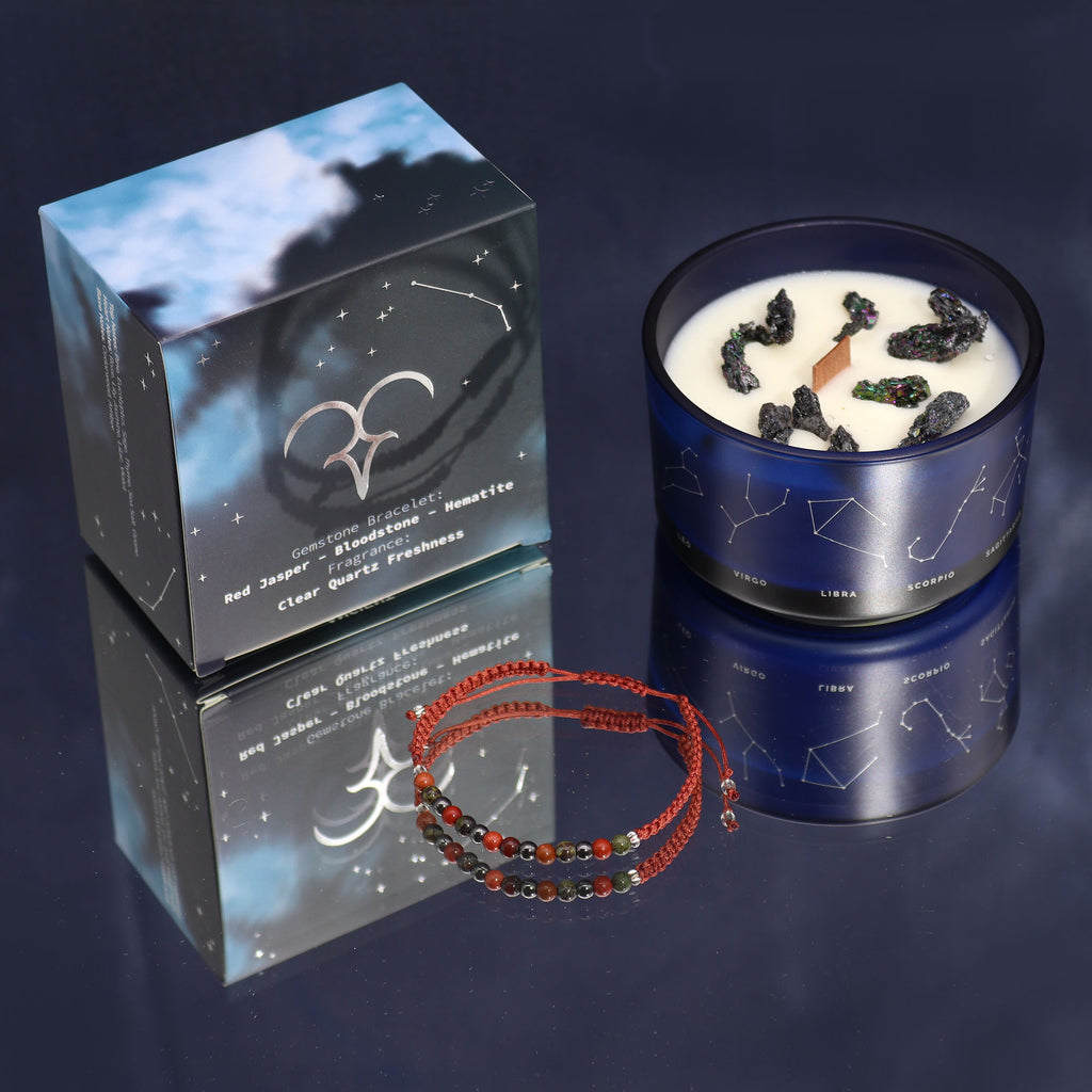 Candela dello zodiaco con braccialetto / Ariete