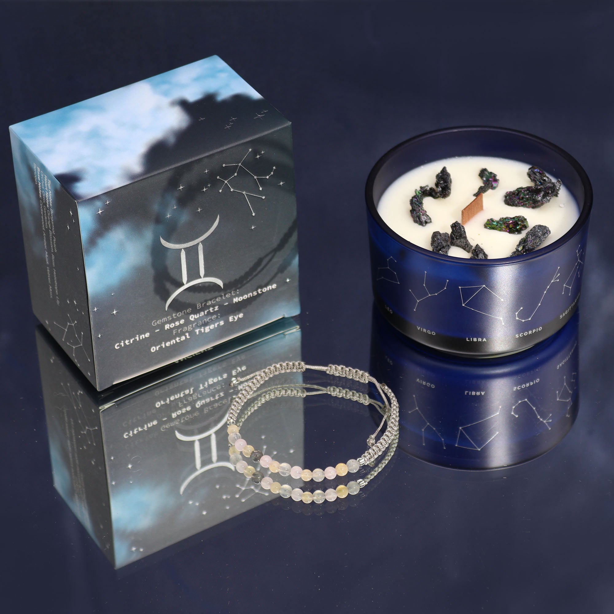 Candela dello zodiaco con braccialetto / Gemelli