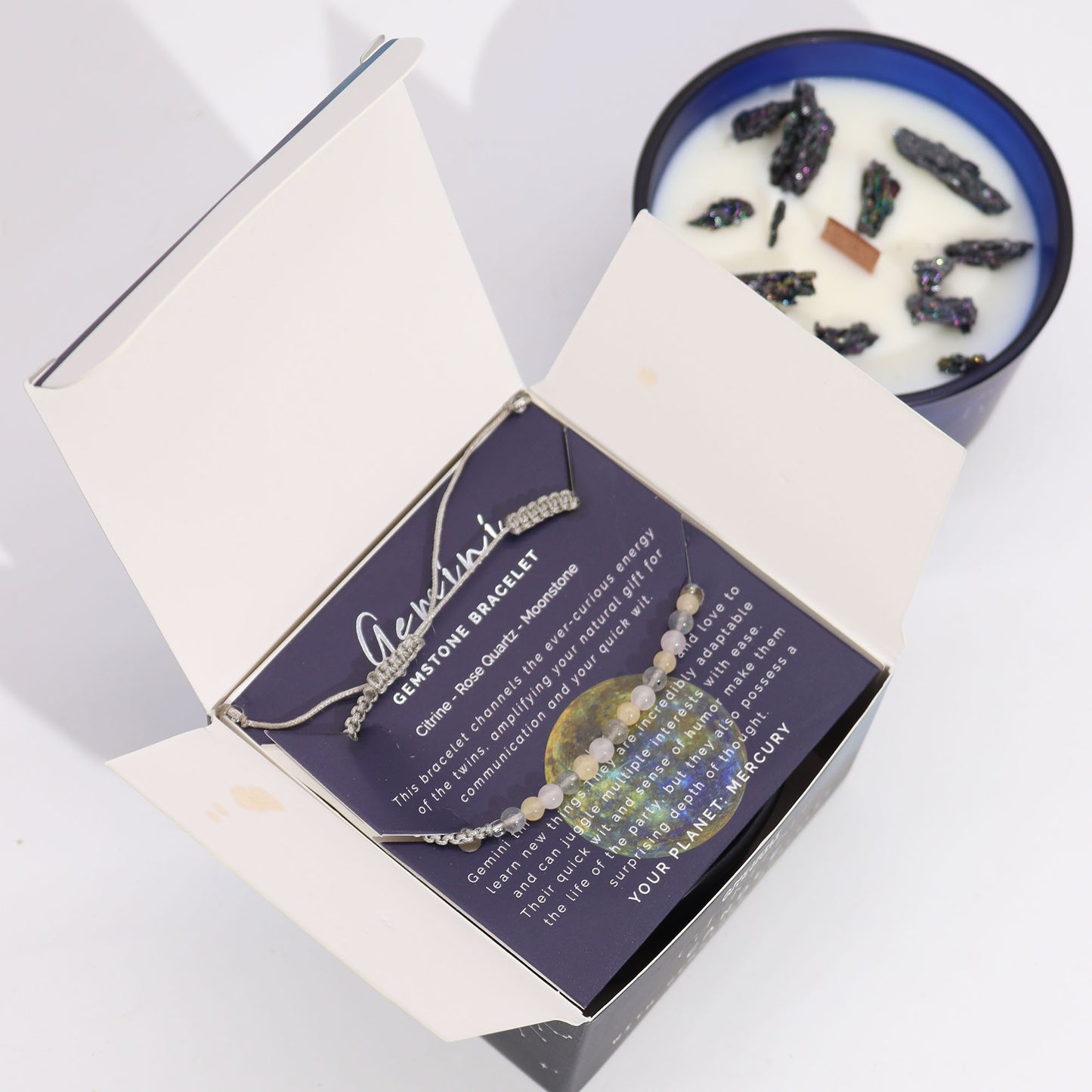 Candela dello zodiaco con braccialetto / Gemelli