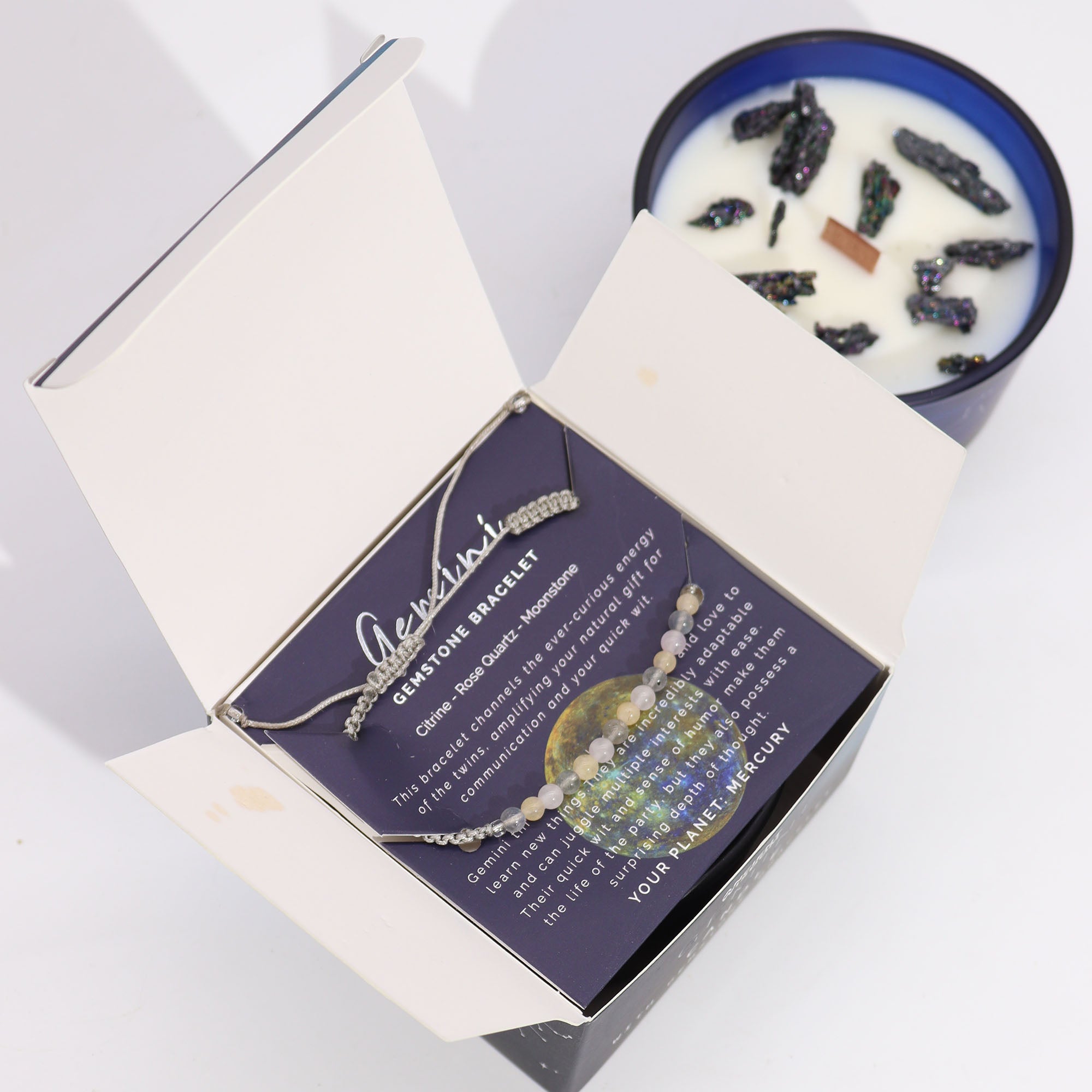 Candela dello zodiaco con braccialetto / Gemelli