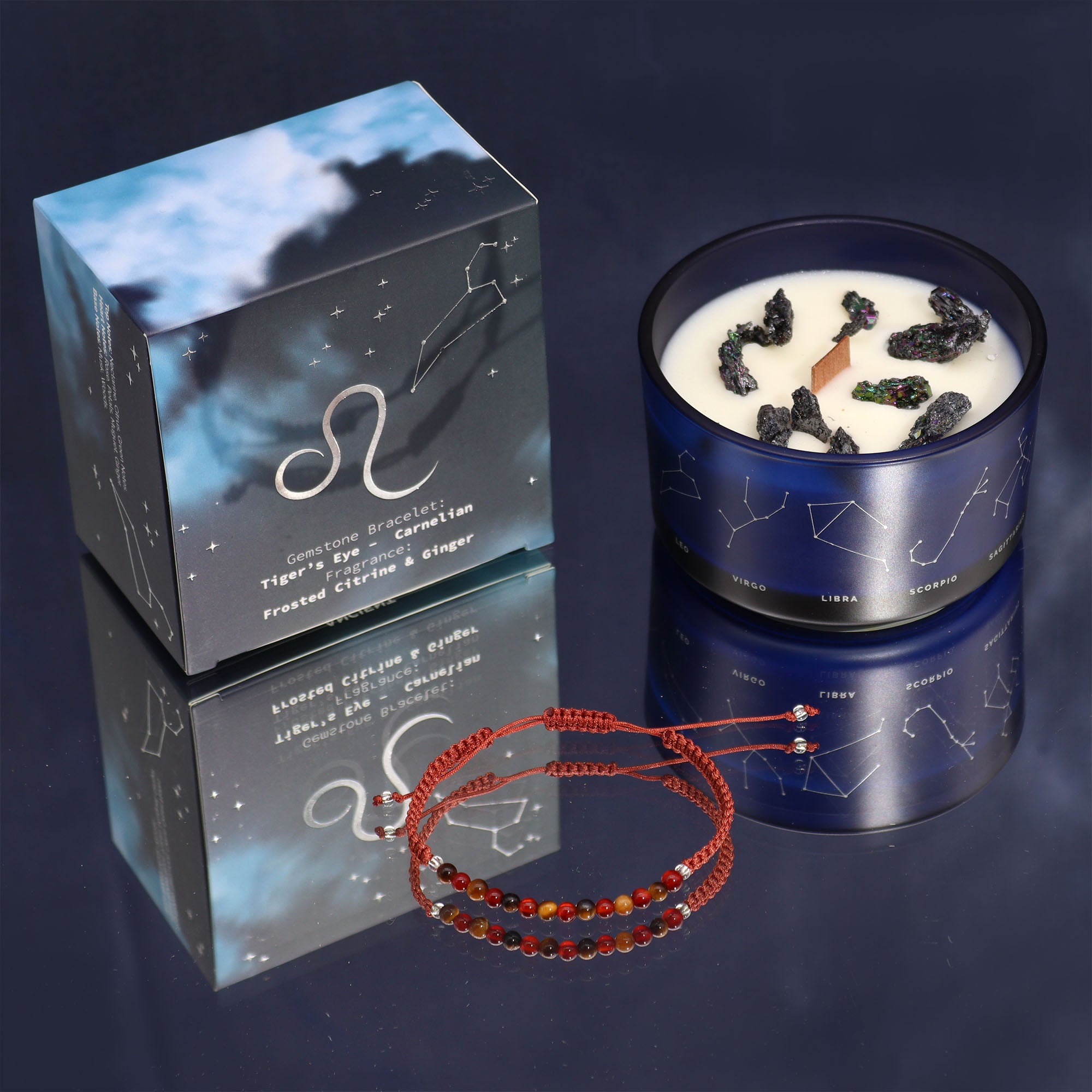 Candela dello zodiaco con braccialetto / Leone