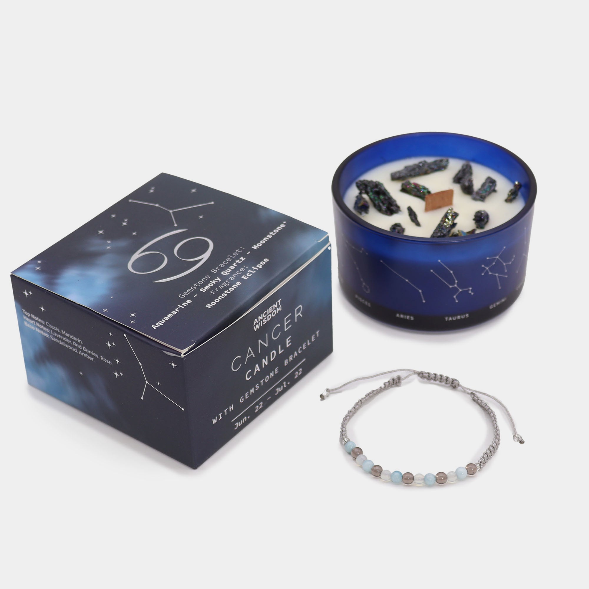 Candela dello zodiaco con braccialetto / Cancro