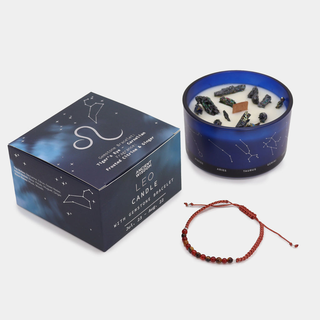 Candela dello zodiaco con braccialetto / Leone