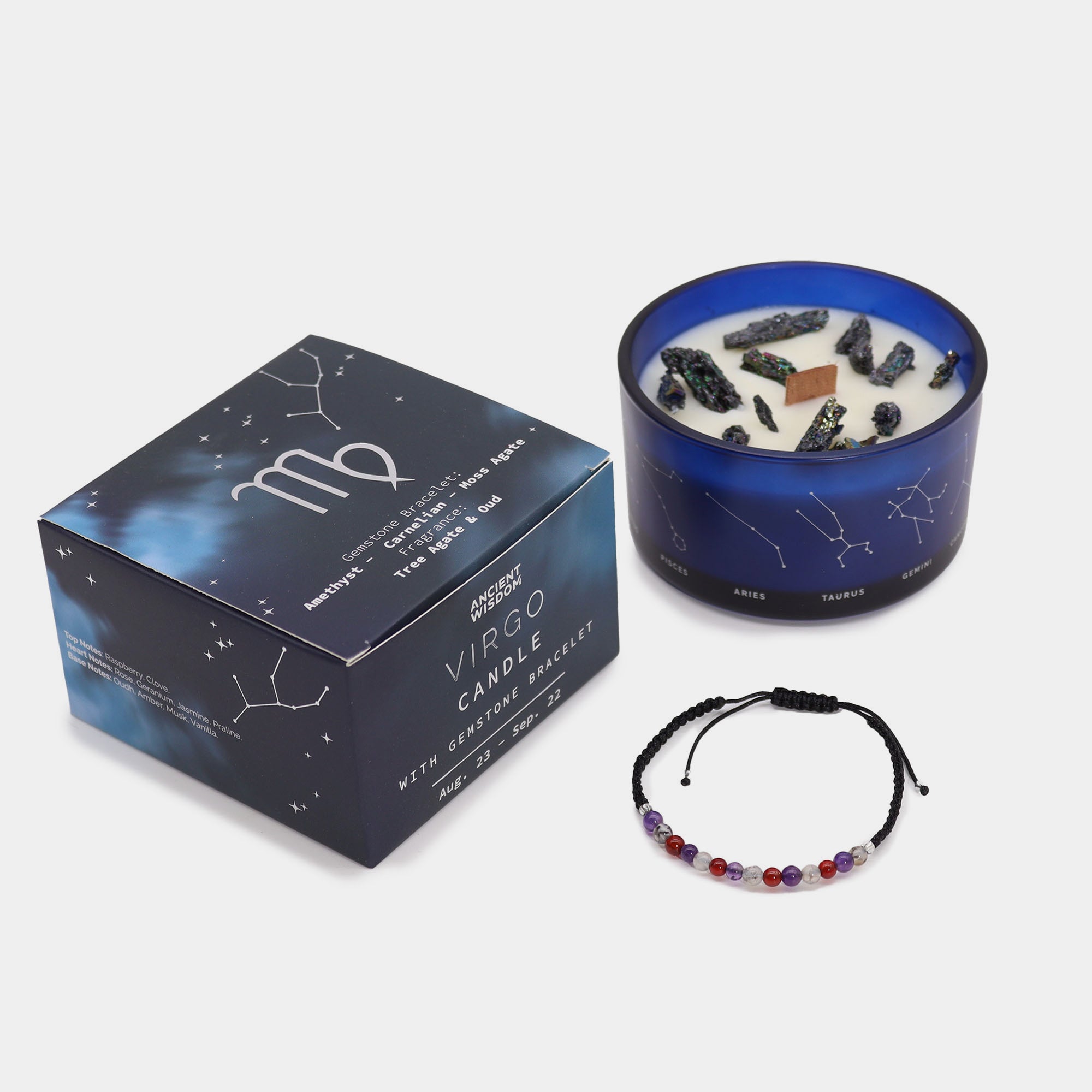 Candela dello zodiaco con braccialetto / Vergine