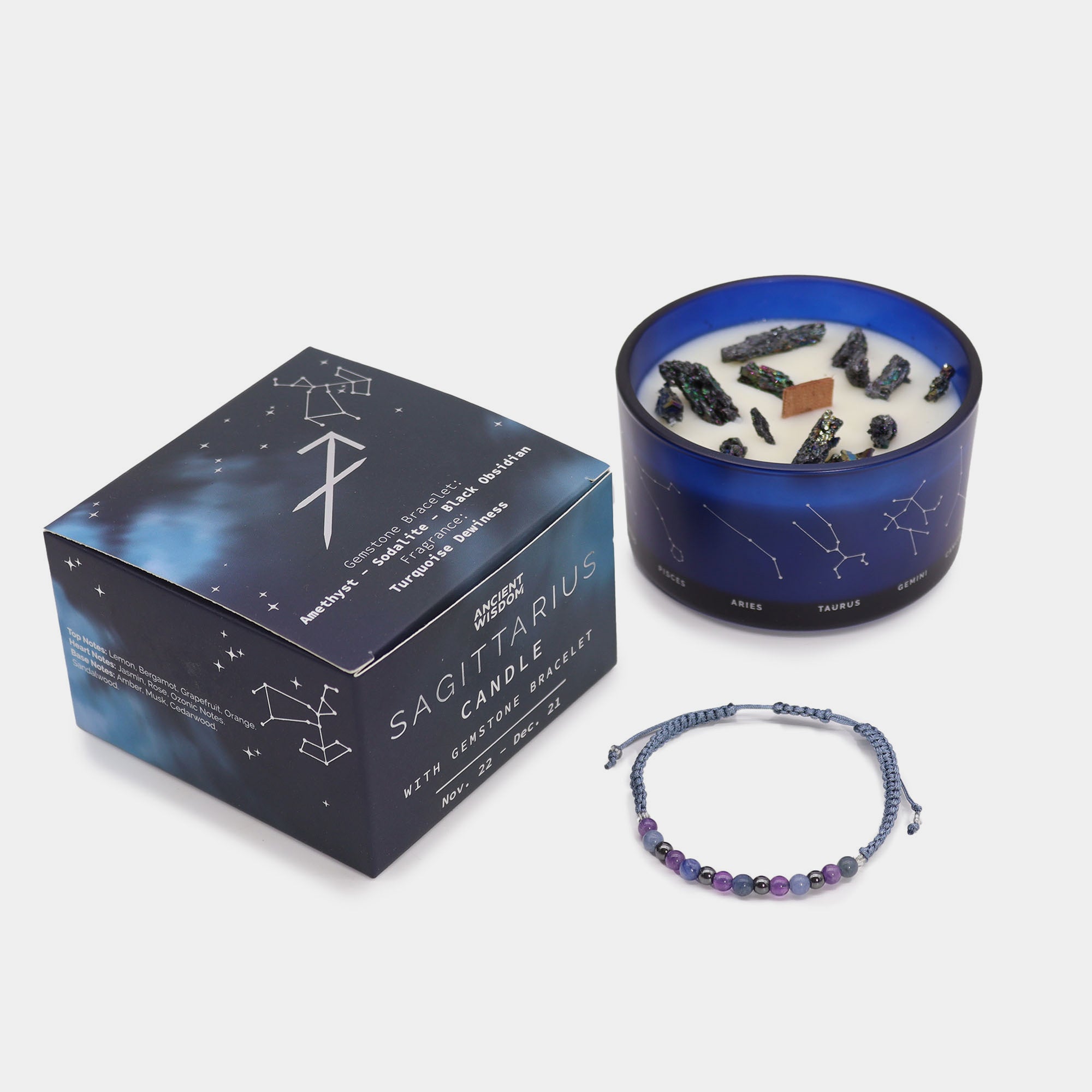 Candela dello zodiaco con braccialetto / Sagittario