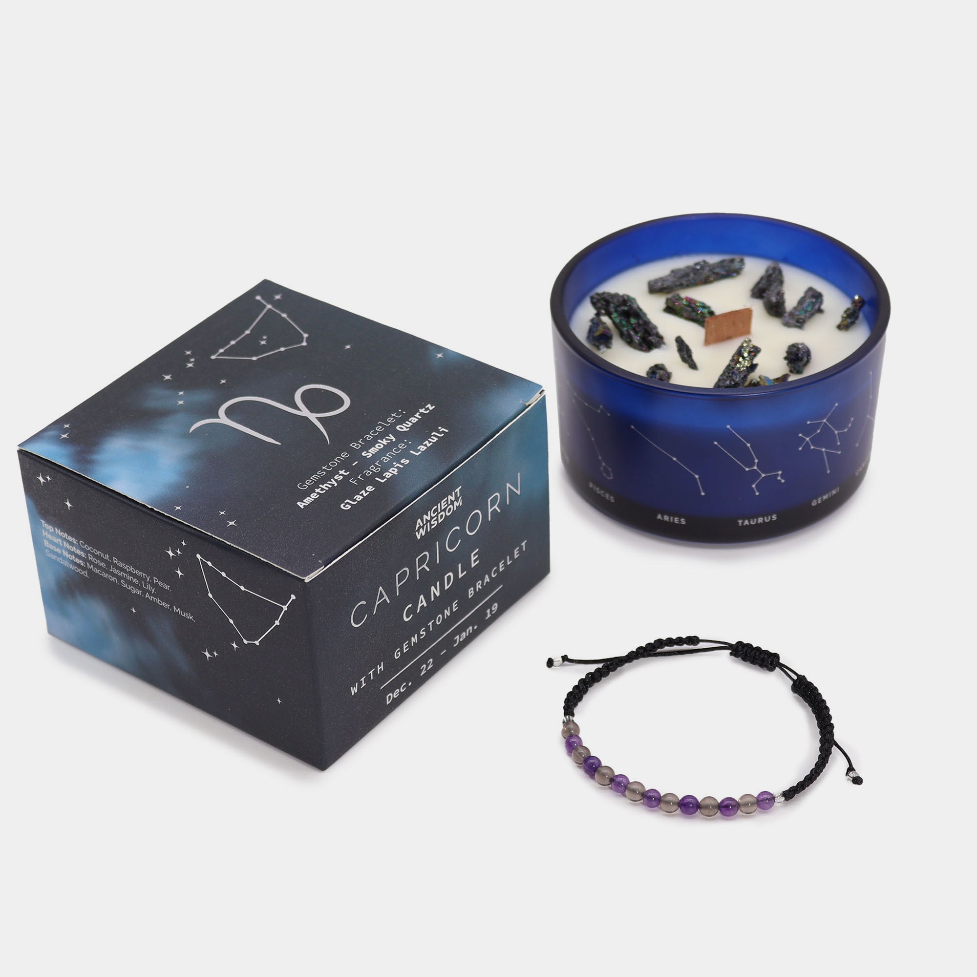 Candela dello zodiaco con braccialetto / Capricorno