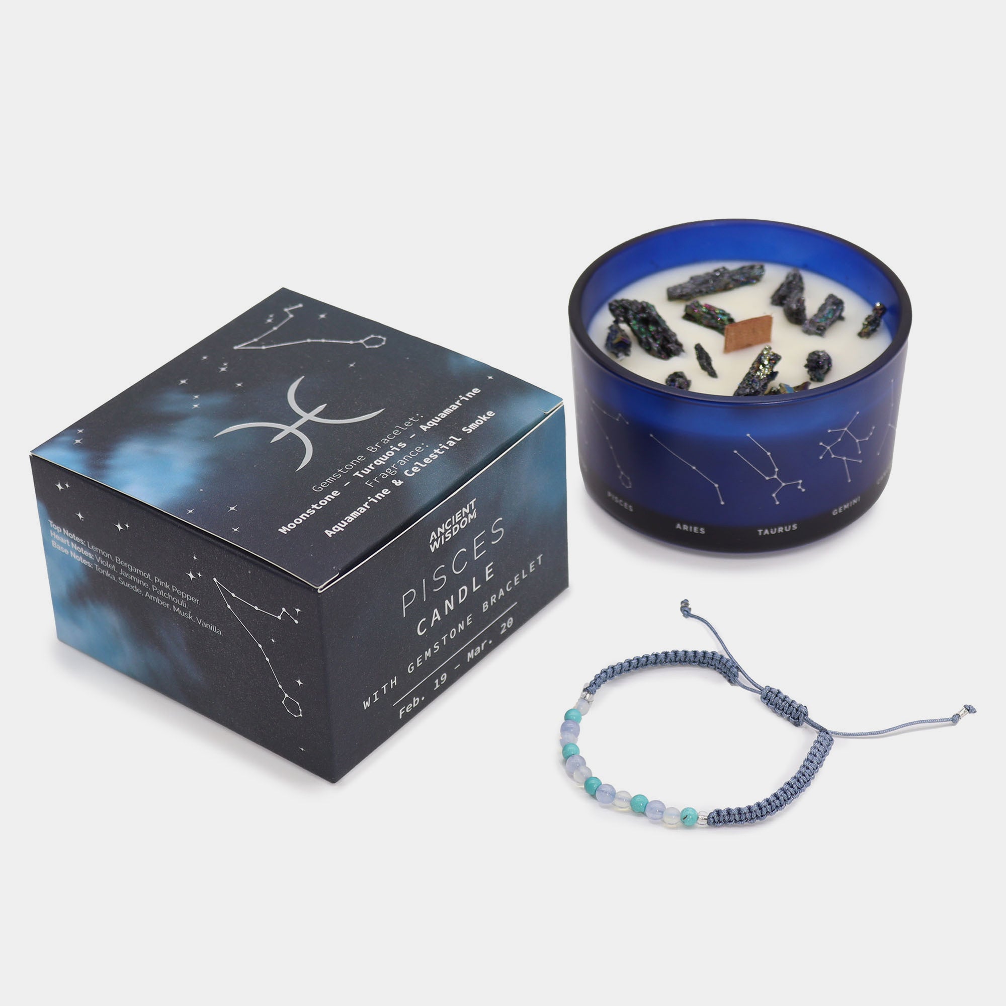 Candela dello zodiaco con braccialetto / Pesci