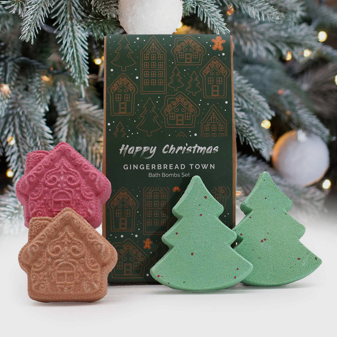 Frizzanti da bagno natalizi / Città di pan di zenzero