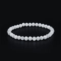 Bracciale in occhio di gatto bianco / pietre Ø 6 mm