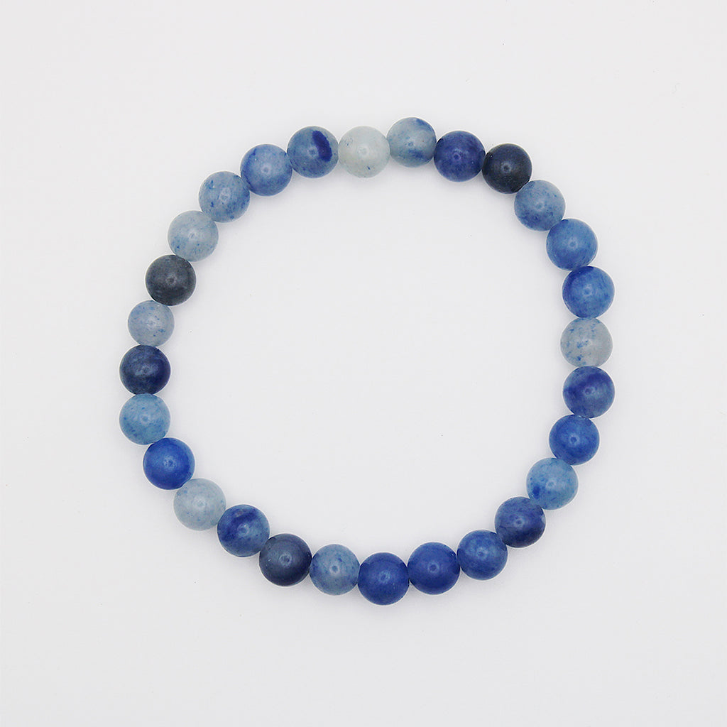 Bracciale in avventurina blu / pietre Ø 6 mm