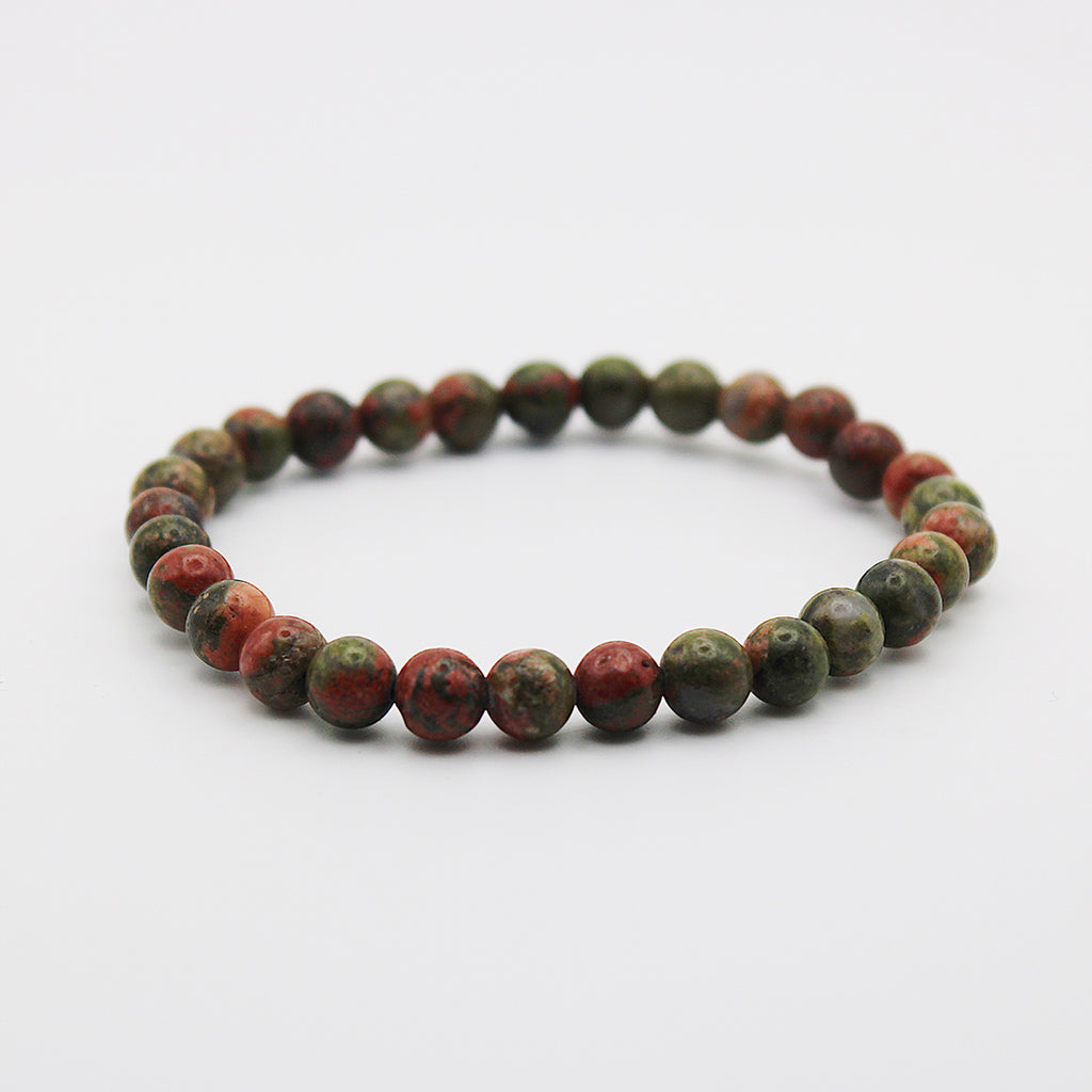Bracciale in unakite / pietre Ø 6 mm