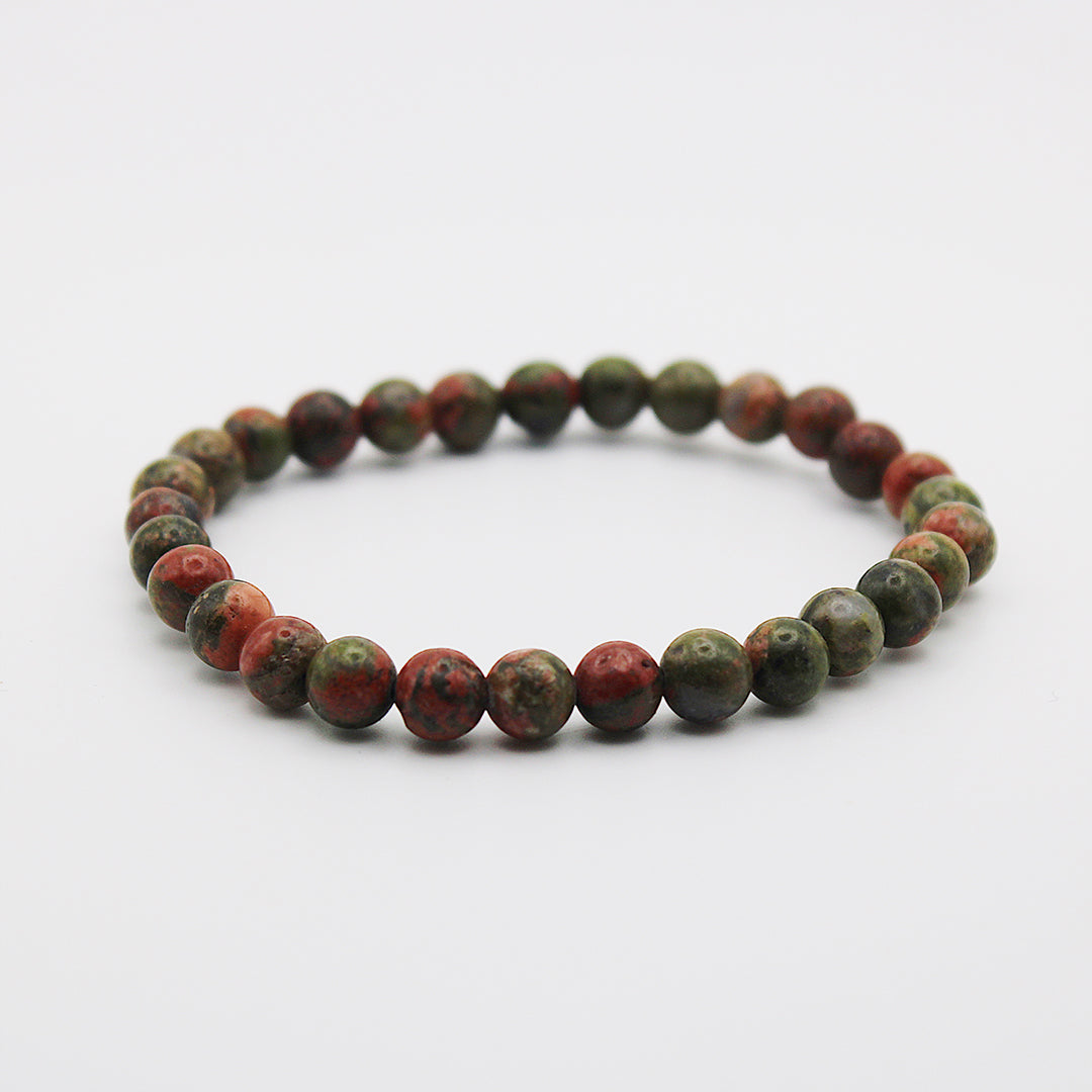 Bracciale in unakite / pietre Ø 6 mm