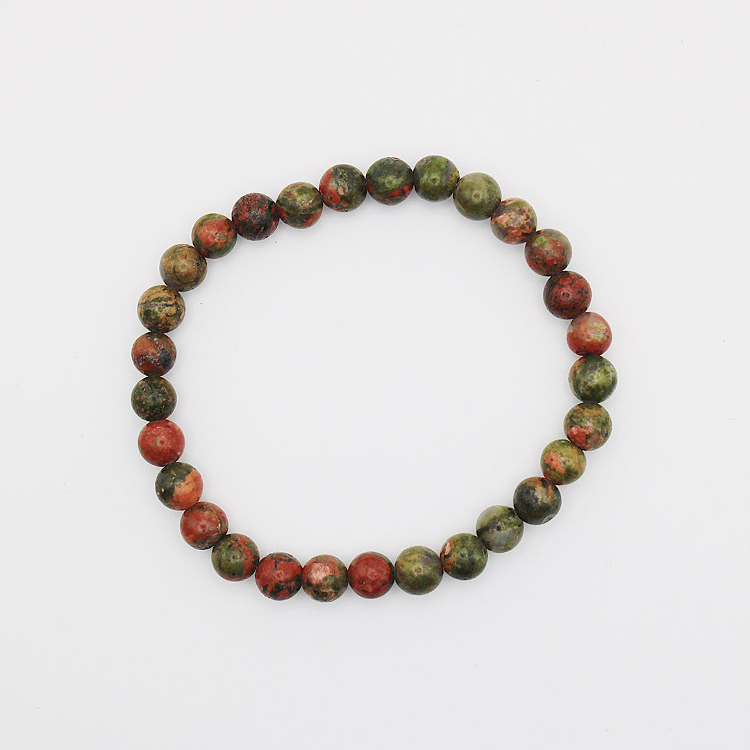 Bracciale in unakite / pietre Ø 6 mm