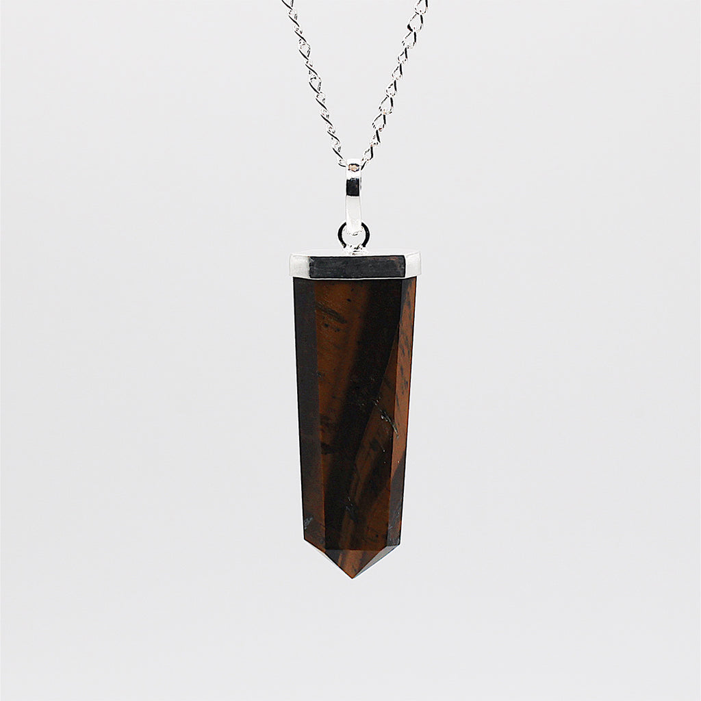 Collana obelisco in occhio di tigre / h 4 cm