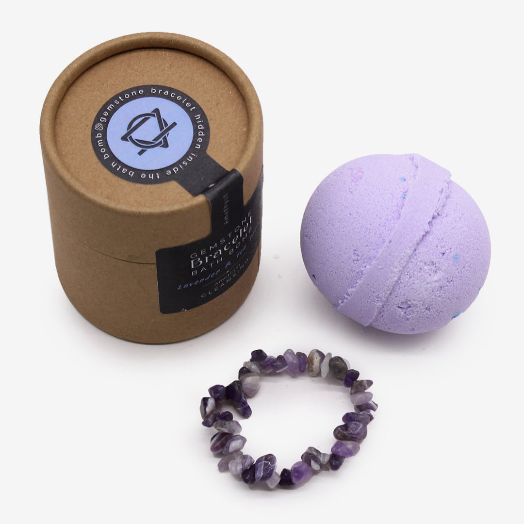 Bath bomb / AMETISTA / lavanda, tea tree e sale marino