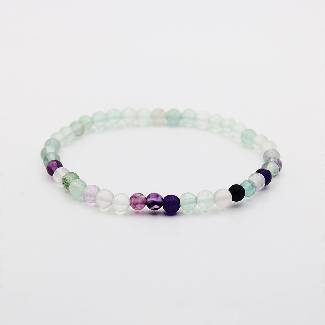 Bracciale in fluorite arcobaleno / pietre Ø 4 mm