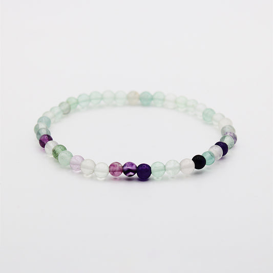 Bracciale in fluorite arcobaleno / pietre Ø 4 mm