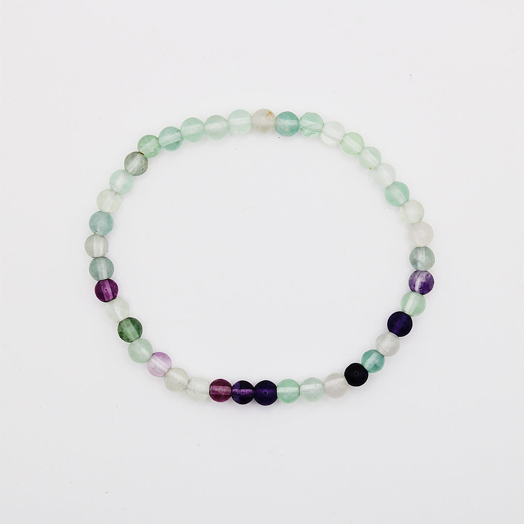 Bracciale in fluorite arcobaleno / pietre Ø 4 mm