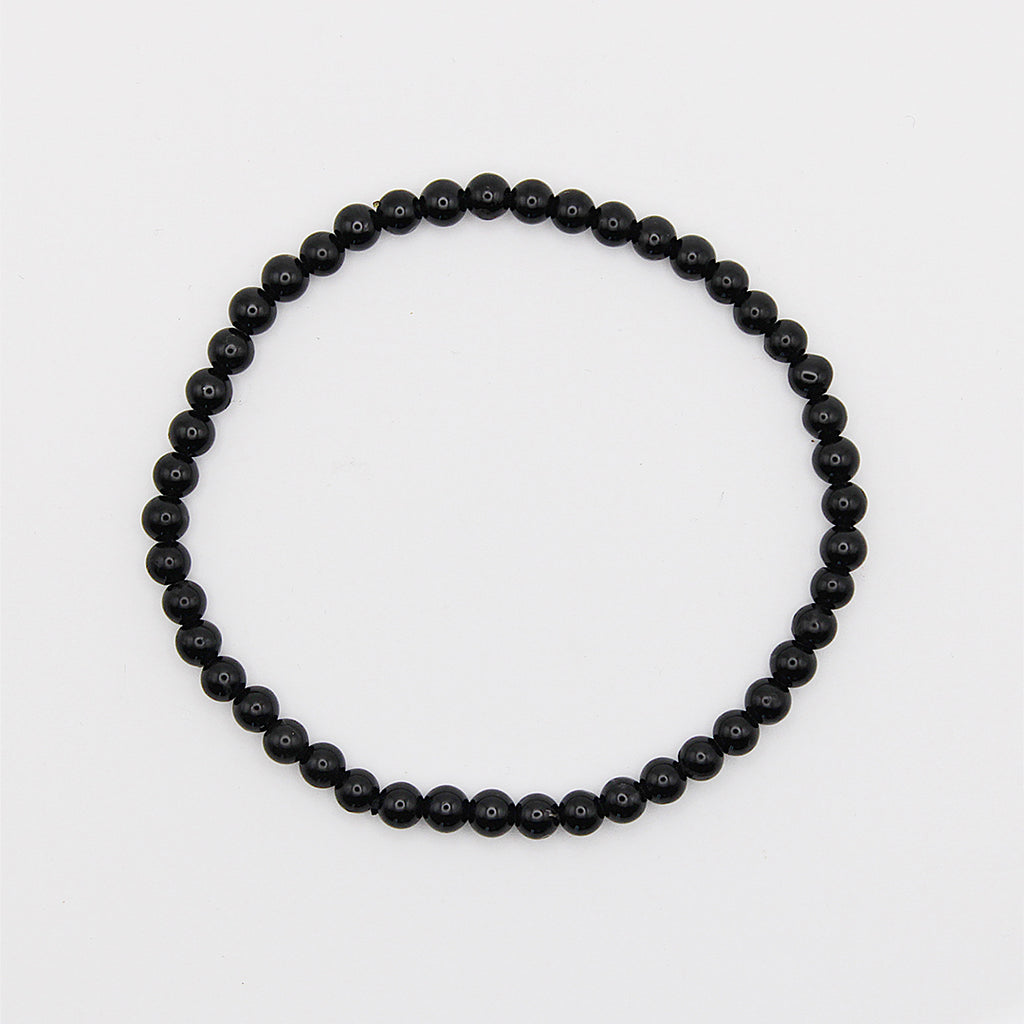 Bracciale in tormalina nera / pietre Ø 4 mm