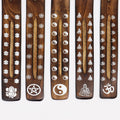 Porta incenso in legno di mango per incensi in stick / motivo decorativo casuale
