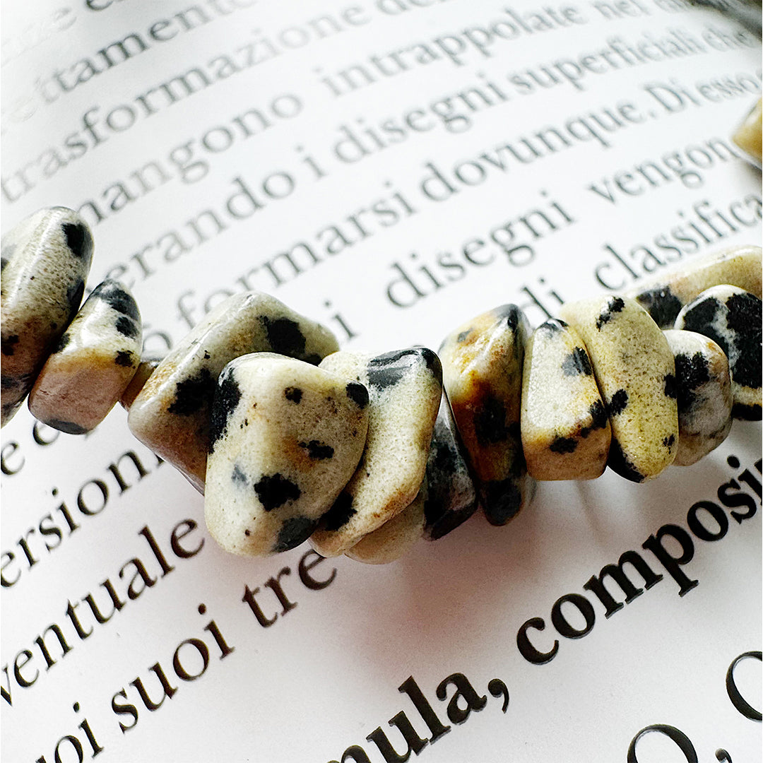 Bracciale in diaspro dalmata / chips