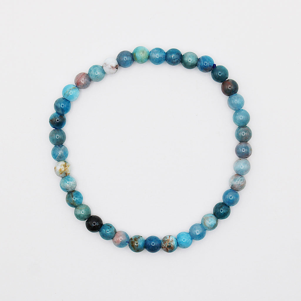 Bracciale in apatite blu / pietre Ø 4-5 mm