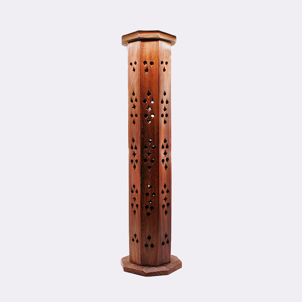 Porta incenso in legno per incensi in stick e a cono verticale