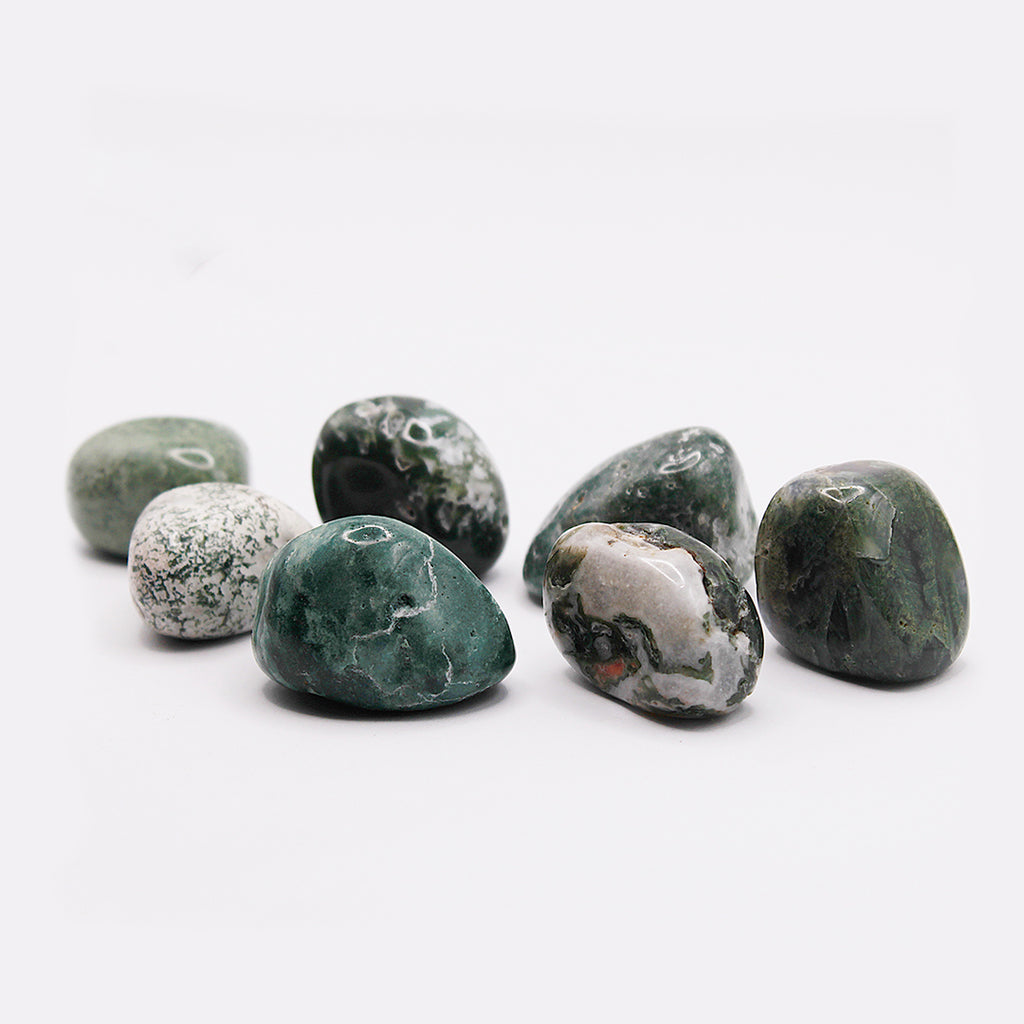 Moss agate bracelet / stones Ø 6 mm