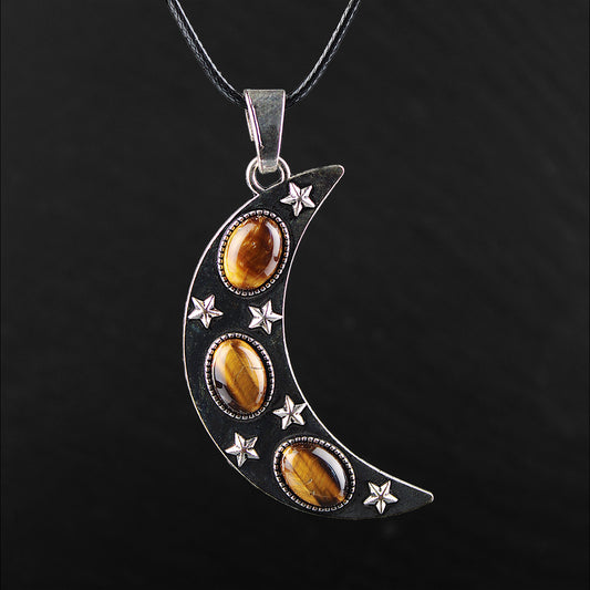 Collana luna in occhio di tigre