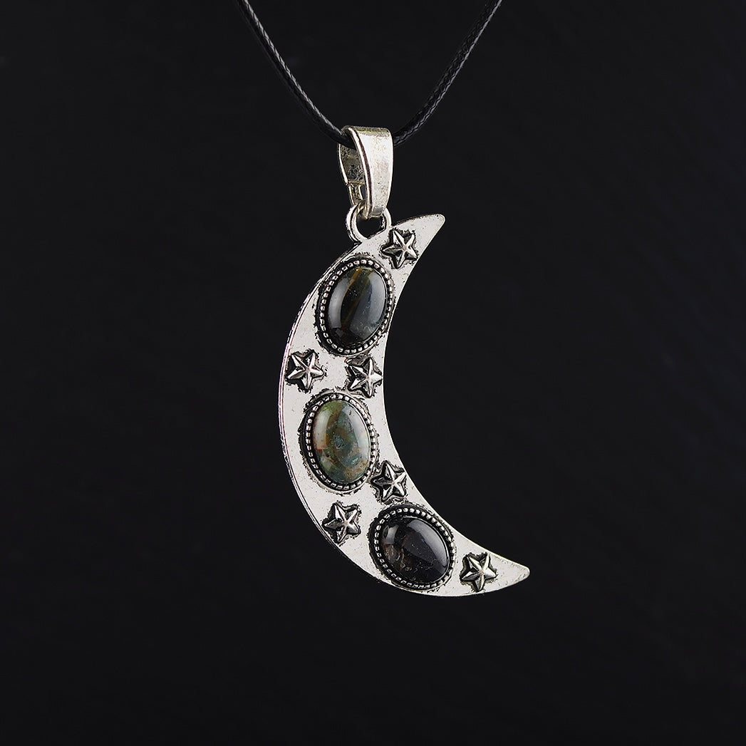 Chlorite moon necklace