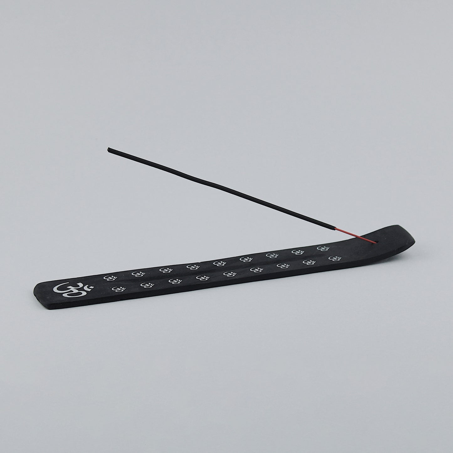 Black wooden incense holder for incense sticks / random decorative pattern