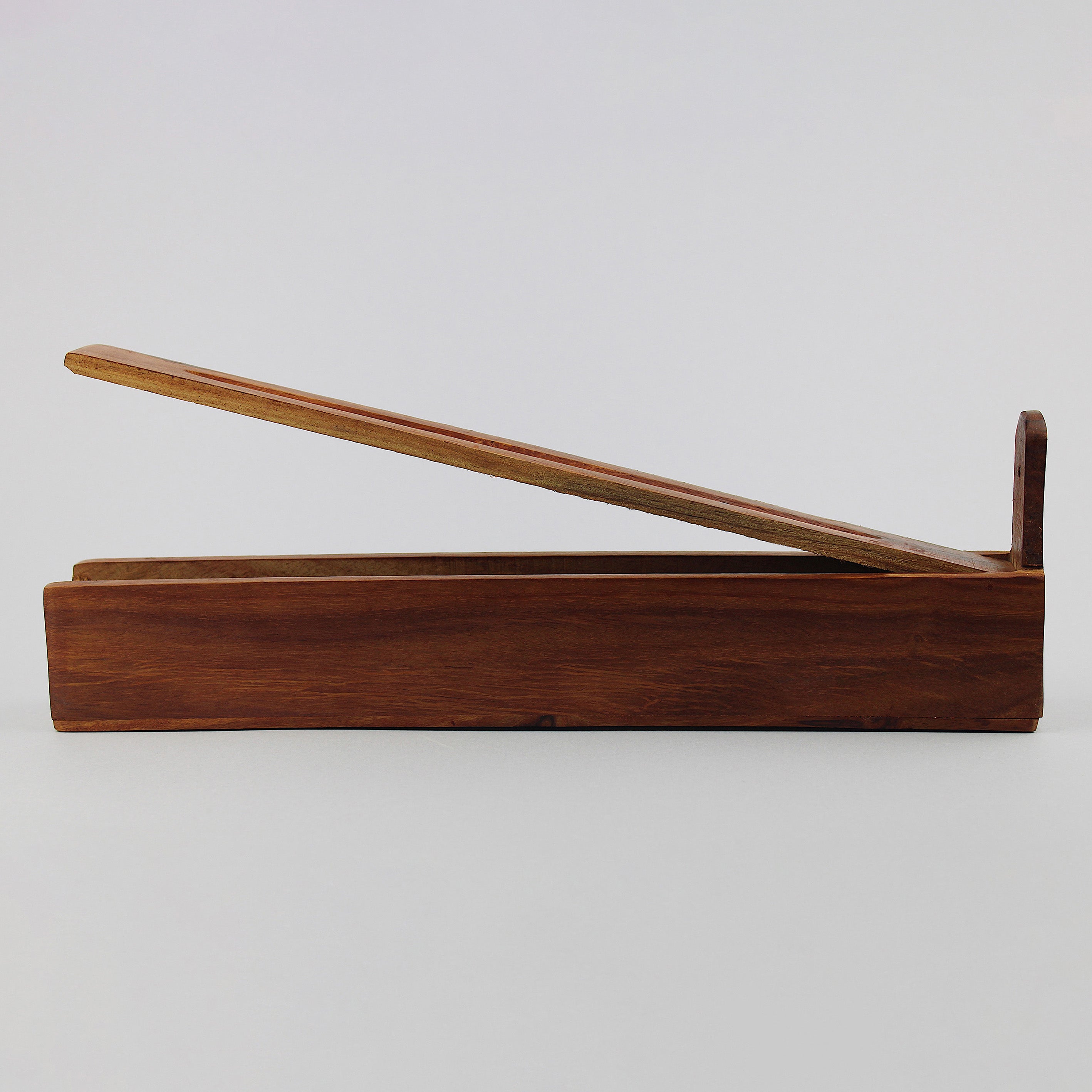 Wooden incense holder for incense sticks with storage compartment