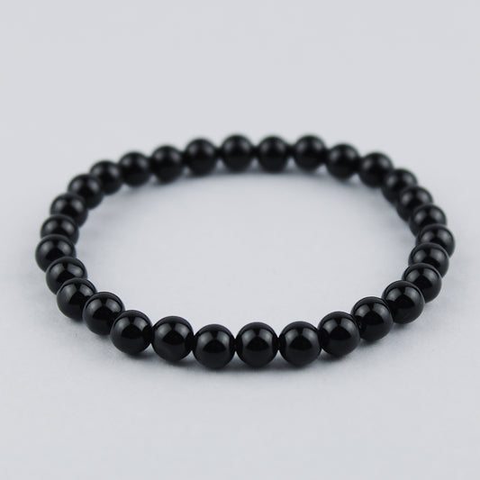 Bracelet in black onyx / stones Ø 6 mm